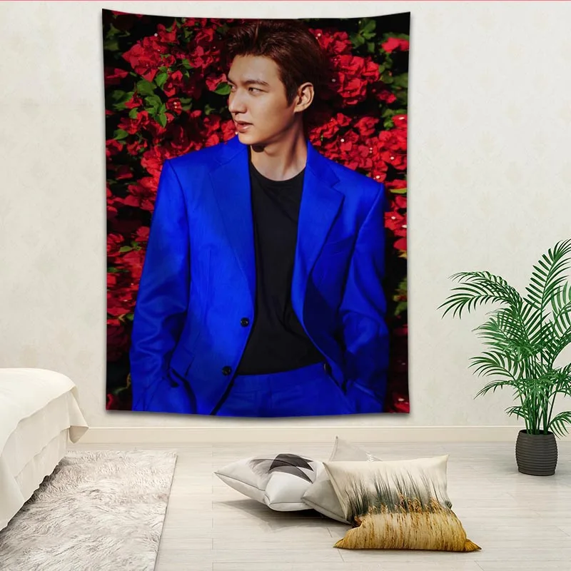 Пользовательские Lee MinHo печатных Творческий гобелен гостиная спальня задний план стены ткань Висячие картины небольшой свежий