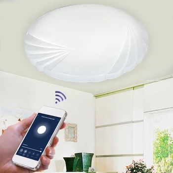 

Smart Ceiling Light Lamp Remote APP WIFI Control Smart Dimmable LED Ceiling Lamp 48W WW+CW