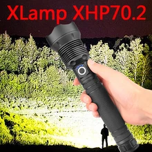 Самый мощный фонарик XHP70.2, самый мощный светодиодный фонарик с зумом USB, XHP70 XHP50, аккумулятор 18650 или 26650, для кемпинга и активного отдыха