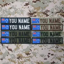 Новая Зеландия флаг пользовательское имя нашивка-лента крюк и петля вышивка пользовательские патч Мультикам зеленый ACU черный AU FG Tan