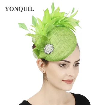 

High quality 4-layer ladies formal evening party headpiece with heaband nice sinamay women fascinator wedding hat gorgeous caps