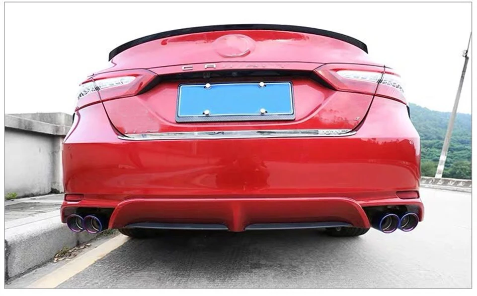 10 exhaust muffler tip pipe cut out cutout For toyota camry  2018 2019 exterior styling