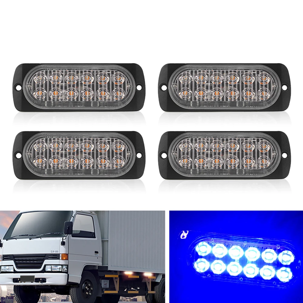 4x автомобиль грузовик 12LED Предупреждение ющие огни безопасности синий для корабля/для мотоцикла