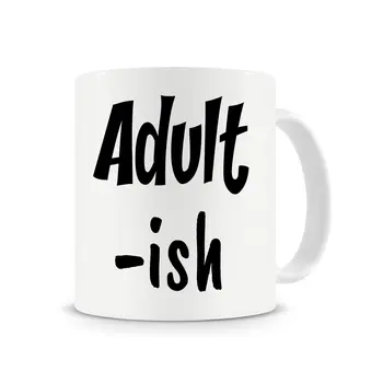 

Adult-ish Funny Coffee Mug, Adulting Funny Coffee Mug,Adult Gift Mugs, Adult Mug Cup with Stirring Spoon