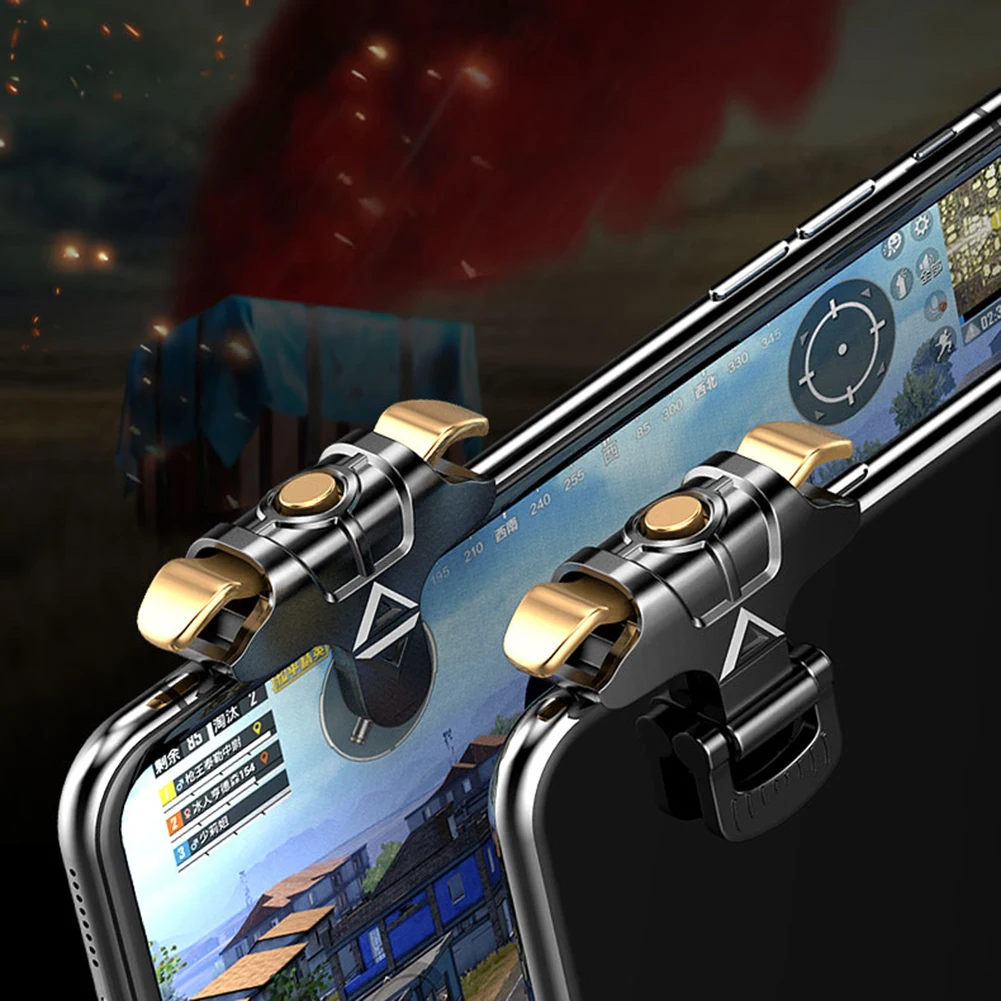 1 пара металлический триггер геймпад для PUBG мобильные игровые контроллеры iPhone