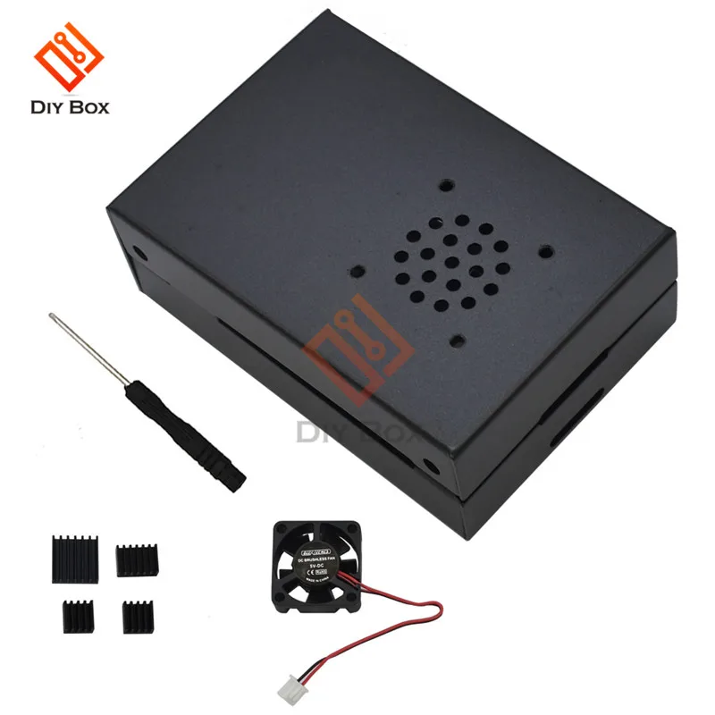 Raspberry Pi 4 металлический корпус V1 защитная коробка корпус из алюминиевого сплава охлаждающие вентиляторные радиаторы с отверткой подходит для Raspberry Pi 4