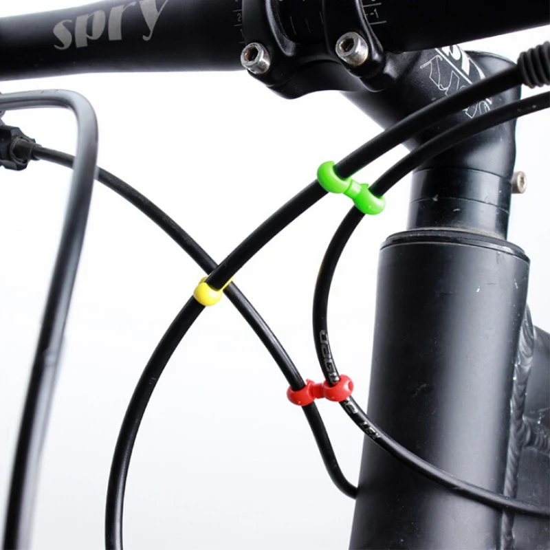 5PCS Road Bike MTB Handcuffs Shape Clip Housing Hose Guide Brake Cable Derailleur Line Case Rotatable Clasp Bicycle Accessories