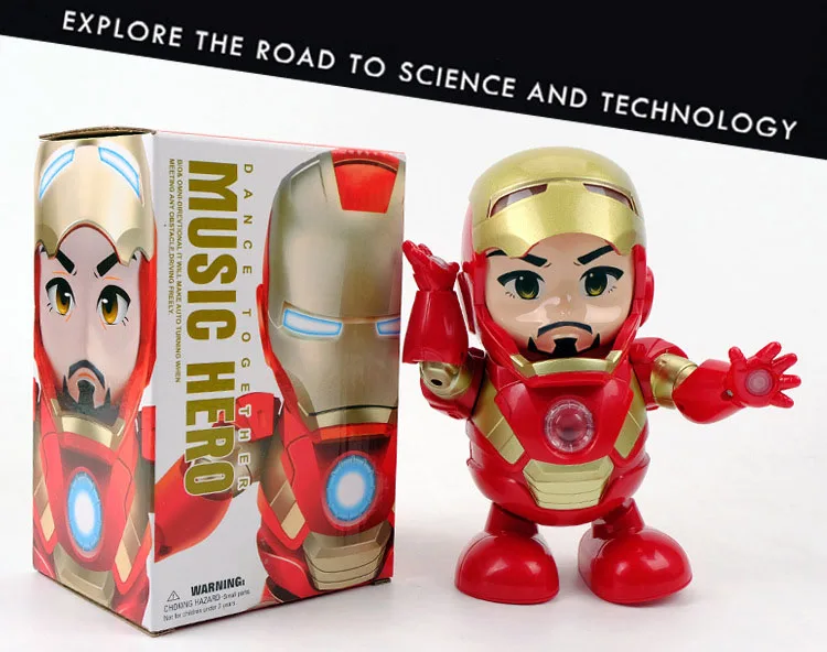 Мстители 4 с принтом «Железный человек», действий фигура супергероя игрушка робот с светодиодный музыкальный танцующий игрушка Коллекционная модель игрушки для детей