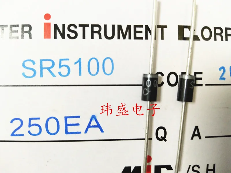 50PCS SR5100 SB5100 ƮŰ ̿ 5 a/100 v DO-27 ũ ÷   100% ű  