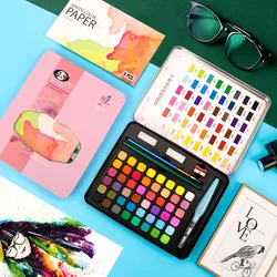 48 Color Solid Watercolor Set With Refillable Water Brush Pens Gouache Arts and Crafts Supplies Kids Gifts Aquarela
