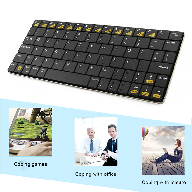 

Mini USB Handheld Bluetooth 3.0 Wireless Keyboard 80 Keys for iPad Smartphones LHB99
