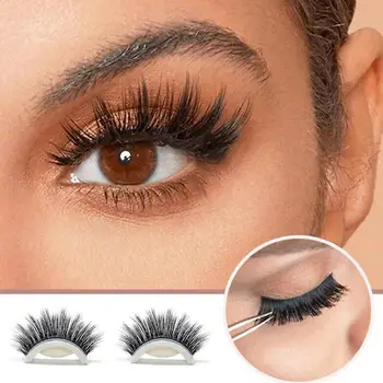 

Professional Reusable 3D Self-adhesive Natural Curly Eyelashes Adhesive Up Eyelashes Make Mink Extension Eye False Lashes S F3I9