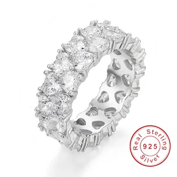 

Fashion Brilliant 925 Sterling silver Heart Cut Olive Branch Big Cubic Zirconia Wedding Bands Ring For Women Jewelry Size 5-10