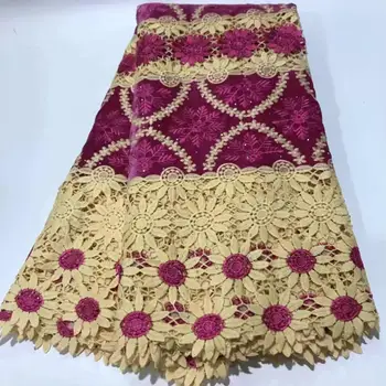 

Velvet lace fabric african cord guipure lace fabric african lace fabric 2020 high quality nigerian lace fabric for dress ZQ-A269