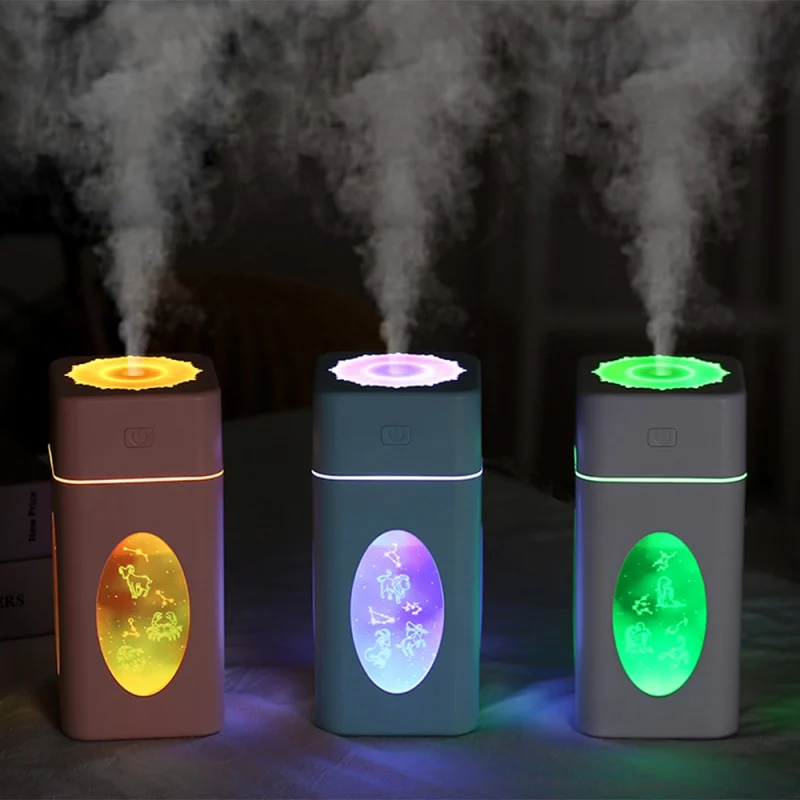 

260ML Portable USB Mist Humidifier Air Purifier With 12 Constellations 7 Colors Night Light For Bedroom Home Office Car