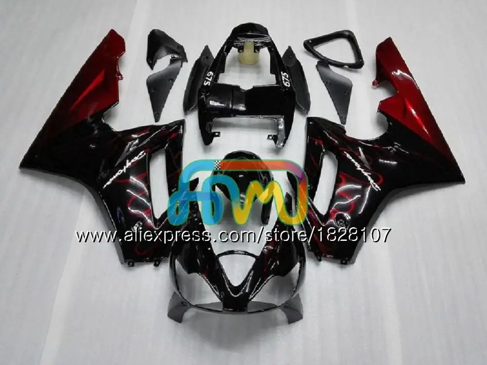 OEM средства ухода за кожей для Triumph Daytona 675 02 03 04 05 06 07 08 76BS. 14 Daytona675 2002 черный белый 2003 2004 2005 2006 2007 2008 обтекатель - Цвет: No. 7 Red flames