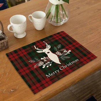 

QIFU Christmas Placemat Merry Christmas Decor for Home 2020 Navidad Kitchen Cristmas Table Decor Ornaments Xmas Gifts New Year