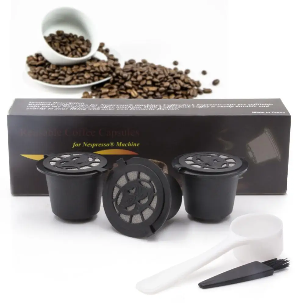 3 шт многоразовый фильтр для капсул для кофе Nespresso складной фильтр для Nespresso ложка-кисточка фильтр греться