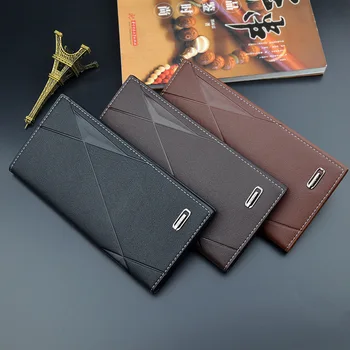 

New Men's Wallet Soft Wallet 3 Fold Multi-card Slot Large-capacity Embossed Fashion Wallet Men's Long Thin Section Youth Men PU