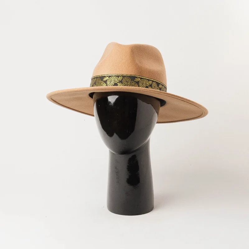 Осенне-зимняя новая шерстяная шляпа с вышивкой, модная шляпа fedora sombrero mujer, женская шляпа сомбреро mujer, мужская шляпа Федора
