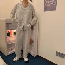 

spring autumn lacework plaid pajama set cute long sleeve trousers home clothes korean wine red sleepwear suit lady pyjamas D069