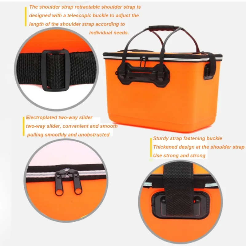 Water Bucket Rectangular Thick Retractable Folding Portable Zipper Organizer Storage Container Accessories For Fishing Lure New
