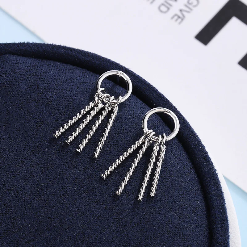 

Tassel Stud Earrings for Women Fashion Circle Simple Personality Creative Metal Earring Fashion Jewelry Accessories Gift