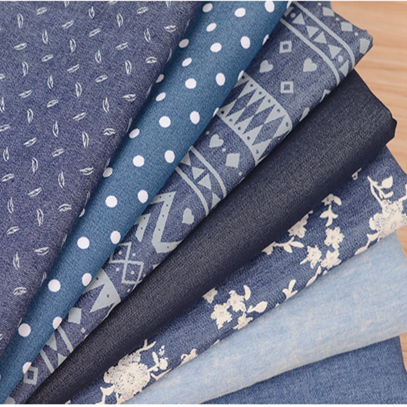 piek halsband Laatste Washed Denim Cotton Fabric By The Per Meter For Dress Skirt Pants Sewing  Soft Breathable Summer Thin Cowboy Printed Cloth Blue - Fabric - AliExpress