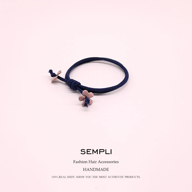 Sempli, 6 шт./лот, эластичные резинки для волос, завязанные маленькими цветами из сплава, для женщин и девочек, детские аксессуары для волос, резинки, новинка