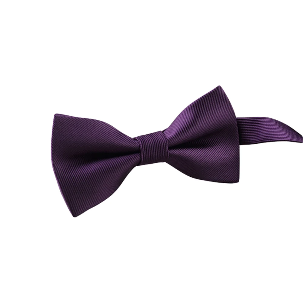 Dark Purple Мужской классический Одноцветный полосатый галстук-бабочка, Свадебный деловой Регулируемый Повседневный галстук-бабочка - Цвет: Dark Purple