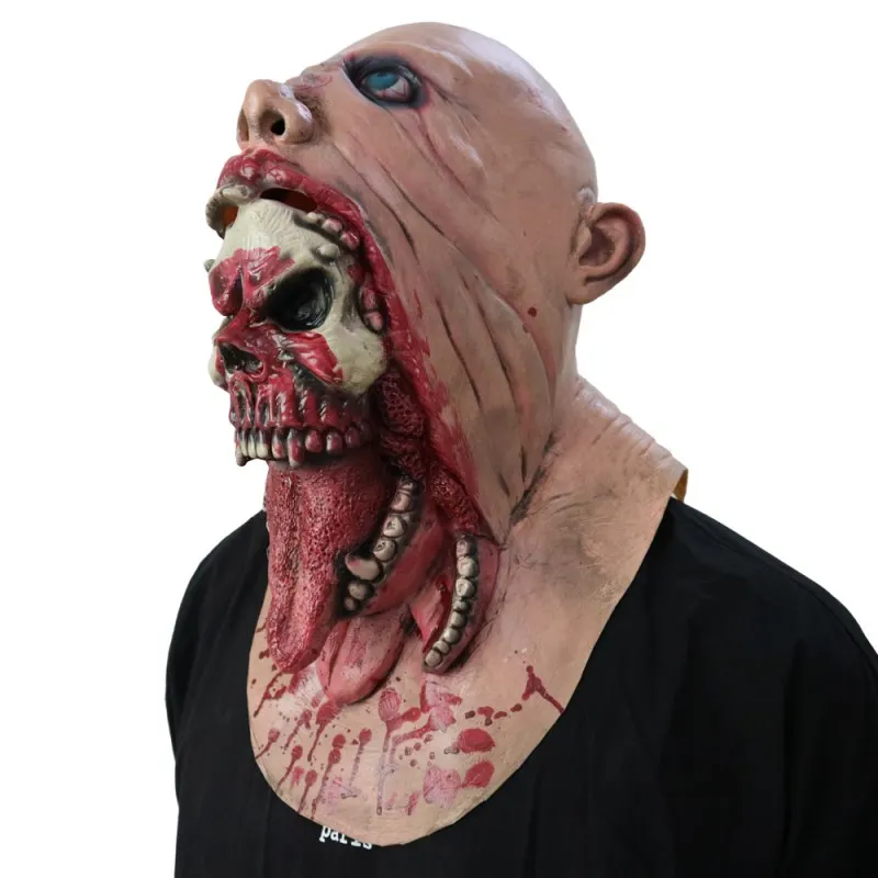 Хэллоуин ужас инопланетянин маска для взрослых Косплей реалистичный латекс вечерние маска на Хеллоуин дом с привидениями Танцевальная Вечеринка Реквизит