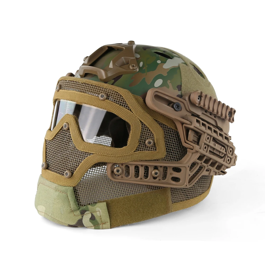 

Military Tactical Full Face Protection Helmet with Goggle, Airsoft Paintball Helmets, War Game, CS Tactical Hunting Mask