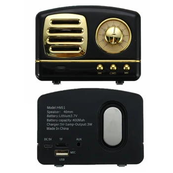 

New Retro Bluetooth Speaker 3D Surround Stereo Subwoofer Loudspeaker Innovative Radio Portable U Disk TF Mini Speaker 5 Colors