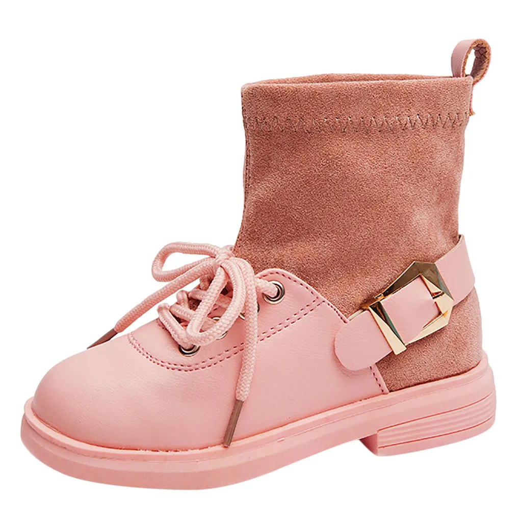 Новая мода Детская осень и зима Девочки Детская однотонная обувь сапожок с дизайном «Принцесса» уличная детская обувь Sapato детские сапоги