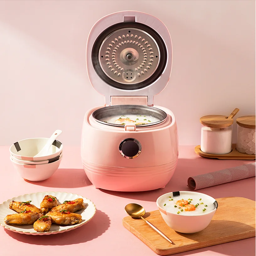 220V Electric Rice Cooker Non-stick Inner 1.5L Multi Cooker Mini Household  Automatic Food Cooking Pot 3 Color Available