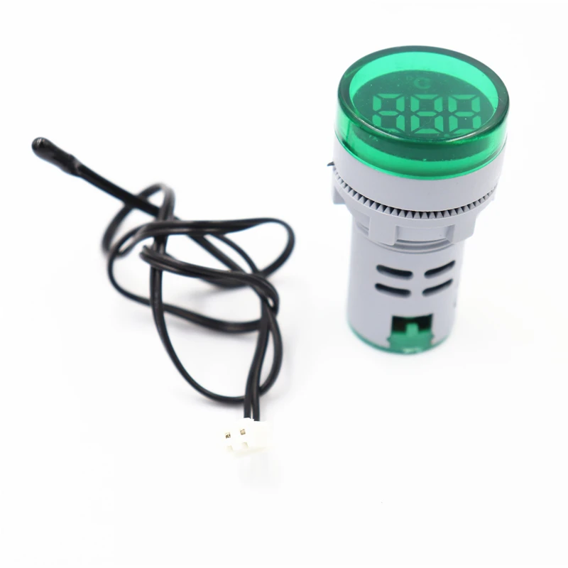 Светодиодный мини цифровой термометр 22 мм цифровой дисплей индикатор температуры 0-300 градусов AC20-380V - Цвет: green