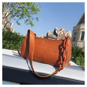 

Stone Pattern Retro Bags For Women 2020 Small Shouoder Messenger Bag Chains Subaxillary Bag Purse And Handbags Bolsa Feminina