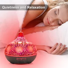 3D фейерверк стеклянный, со светодиодной лампой Ароматерапия Увлажнитель эфирного масла диффузор немой тумана с 7 цветов светодиодный свет