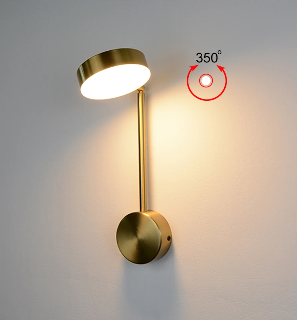 modern wall lights 9W With switch led wall lamps gold wall lamps livingroom indoor lighting Bedside For Bedroom wall sconce