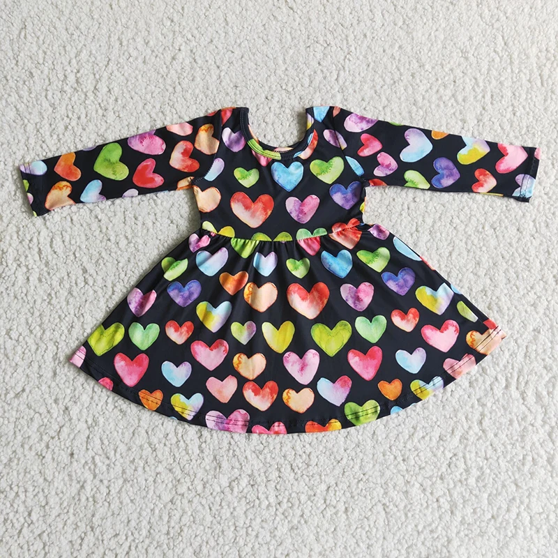 Wholesale party kids boutique fashionable Valentine's Day dress baby girls newborn toddler clothes kids children Love clothing dresses prom dresses Dresses