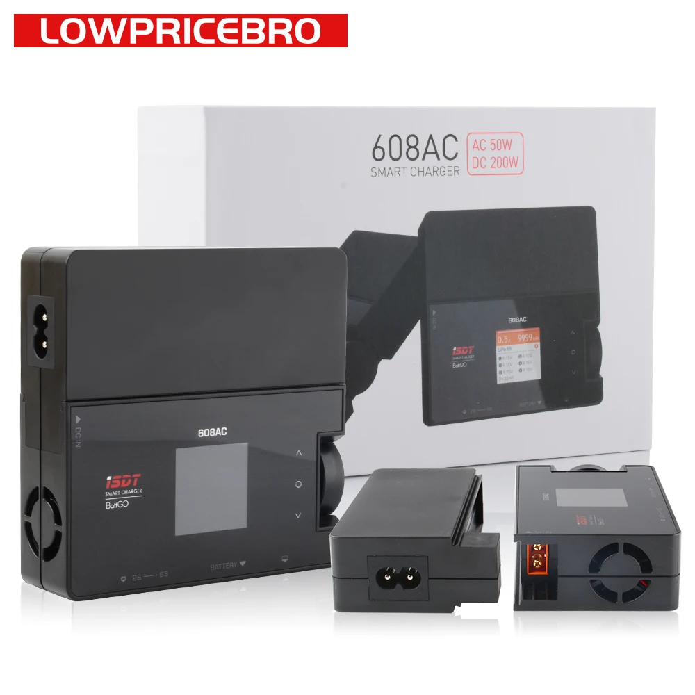 В наличии ISDT 608AC AC 60W DC 200W 8A BattGo w/Съемная Поставка смарт-зарядное устройство Dis