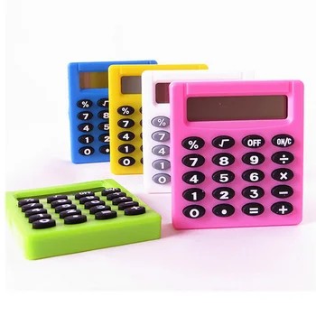 

Whole sale Pocket Cartoon Mini Calculator Ha ndheld Pocket Type Coin Batteries Calculator carry extras