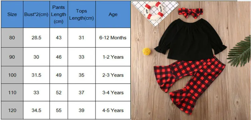 Рождественские топы для маленьких девочек 1-5 лет, расклешенные штаны, леггинсы, одежда