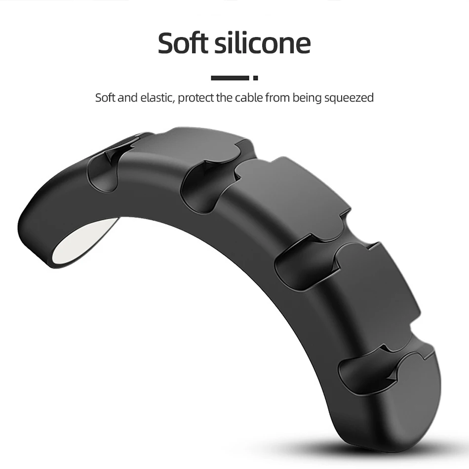 !ACCEZZ 6-Holes Cartoon Cable Organizer Holder Wire Winder Cord Silicone Clip Cables Protector Line Desktop Management Organiser (4)