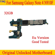 С системой Android для samsung Galaxy Note 4 N910F материнская плата, 32 ГБ оригинальная разблокированная для Note 4 N910F материнская плата, хорошее тестирование