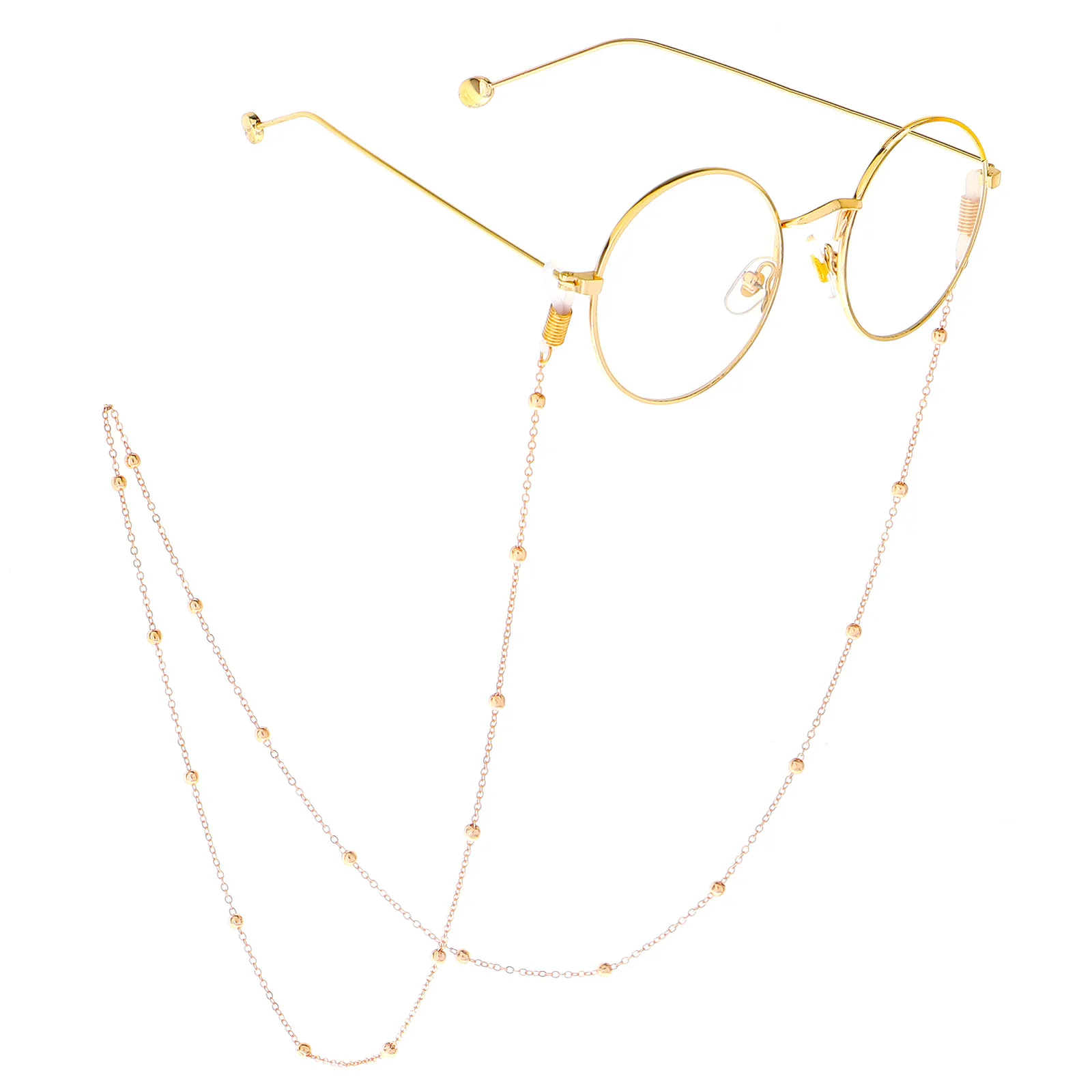 Новая мода Женские Золотые Серебряные очки для очков солнечные очки с цепочкой для чтения украшенный бисером цепочка для глаз держатель шнура шейный ремень веревка