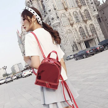 

2020 Silver Fashion Laser Backpack Women Girls Bag Holographic Small Size Backpack For Teenage Girls