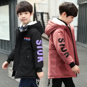 

Boys Parka Winter Jacket 2019 Kids Coat Down Cotton Children Snowsuit Clothes Thick Hooded 4 5 6 7 8 9 10 11 12 13 Years