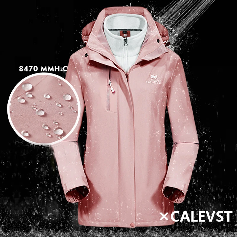 2019 Men Women Winter 3in1 Detach waterproof Camp Hike Trekking Fish Ski Climb Mountain Sport Cycle Outdoor Jackets Windbreaker