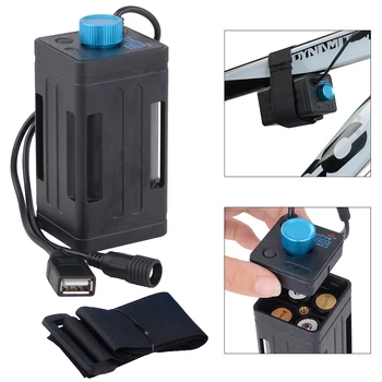 

1piece ABS Portable Waterproof Battery Case Storage Box with USB Interface Support 4 x 18650 Battery Fit for Bicycle LED Light